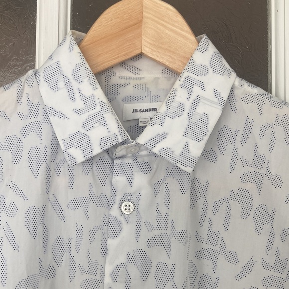 JIL SANDER embroidered short sleeved shirt size 38/15 - Picture 8 of 14